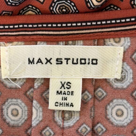 Max Studio Boho Modest Preppy Church ALine Dress‎ Size XS Stretch 3/4 Sleeves - Picture 11 of 14